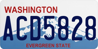 WA license plate ACD5828
