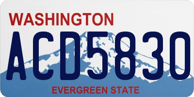 WA license plate ACD5830
