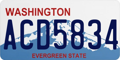 WA license plate ACD5834
