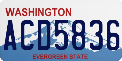 WA license plate ACD5836
