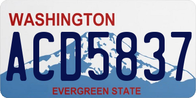 WA license plate ACD5837