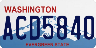 WA license plate ACD5840