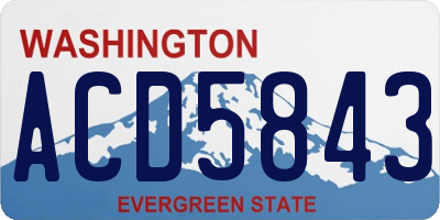 WA license plate ACD5843