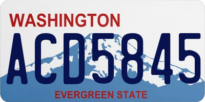WA license plate ACD5845