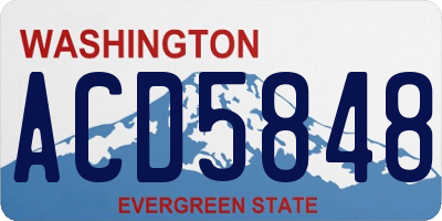 WA license plate ACD5848