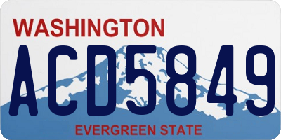 WA license plate ACD5849