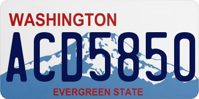 WA license plate ACD5850