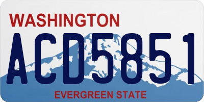 WA license plate ACD5851