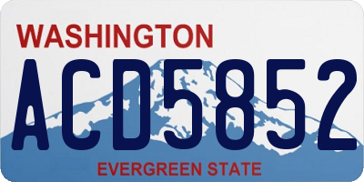 WA license plate ACD5852