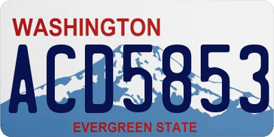 WA license plate ACD5853