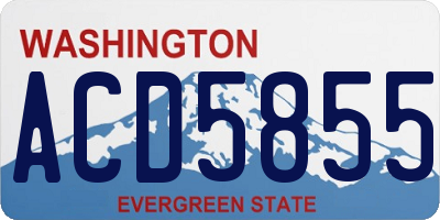 WA license plate ACD5855