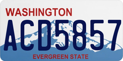 WA license plate ACD5857