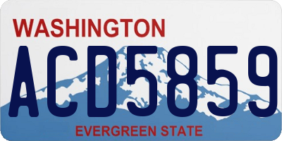 WA license plate ACD5859