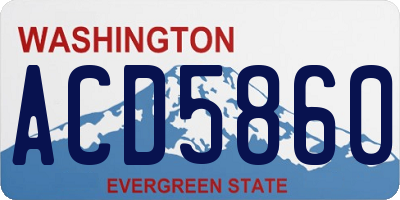 WA license plate ACD5860