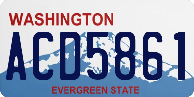 WA license plate ACD5861