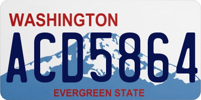 WA license plate ACD5864