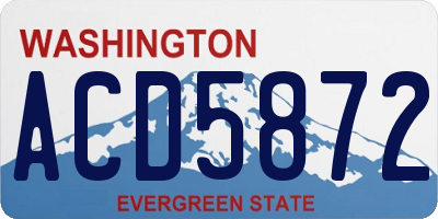 WA license plate ACD5872
