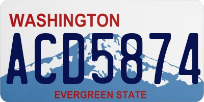 WA license plate ACD5874