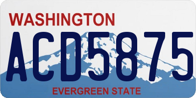 WA license plate ACD5875