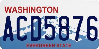 WA license plate ACD5876