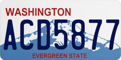 WA license plate ACD5877