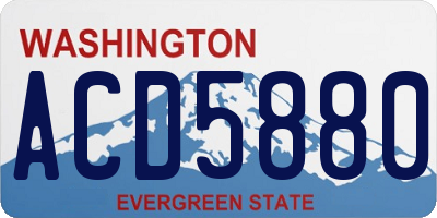 WA license plate ACD5880