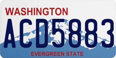 WA license plate ACD5883