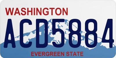 WA license plate ACD5884