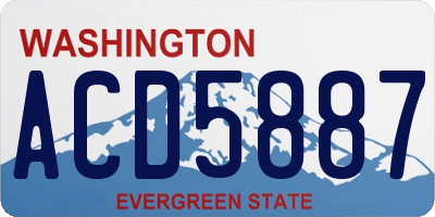 WA license plate ACD5887