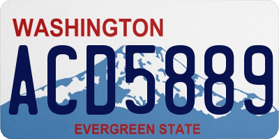 WA license plate ACD5889