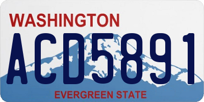 WA license plate ACD5891