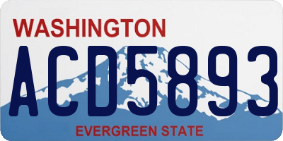 WA license plate ACD5893
