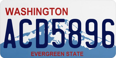 WA license plate ACD5896
