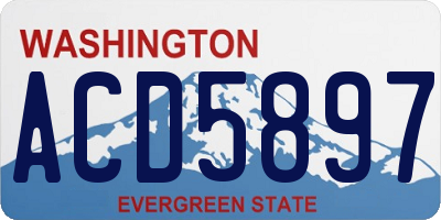 WA license plate ACD5897