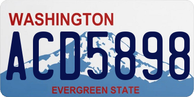 WA license plate ACD5898