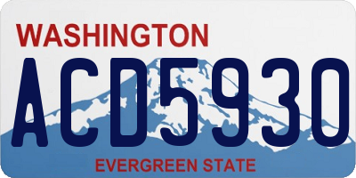 WA license plate ACD5930