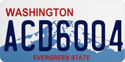 WA license plate ACD6004