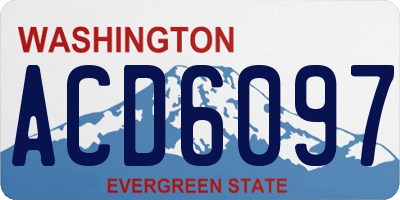 WA license plate ACD6097