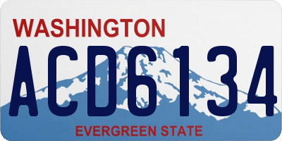 WA license plate ACD6134