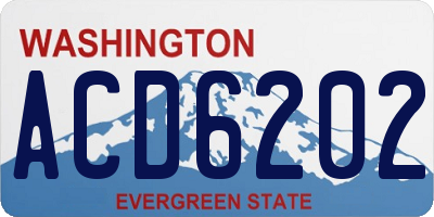 WA license plate ACD6202