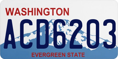 WA license plate ACD6203