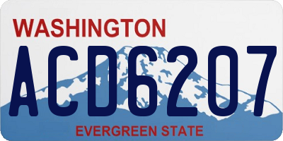 WA license plate ACD6207