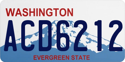 WA license plate ACD6212