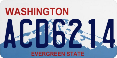 WA license plate ACD6214