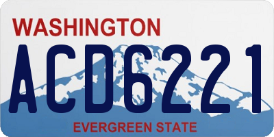 WA license plate ACD6221