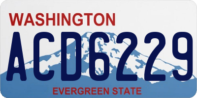 WA license plate ACD6229