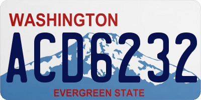 WA license plate ACD6232