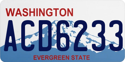WA license plate ACD6233