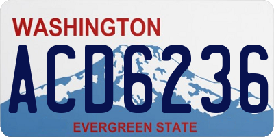 WA license plate ACD6236