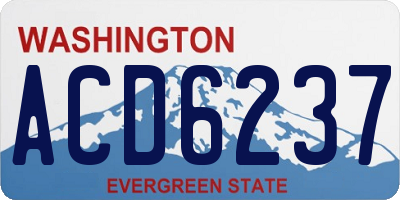 WA license plate ACD6237